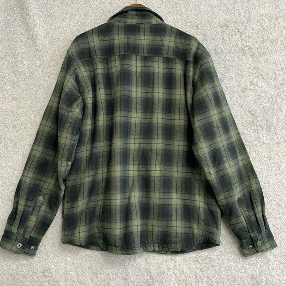 NEW Grizzly Mountain Men's XL Plaid Shirt Jacket Green & Black Sherpa-Lined - Picture 3 of 9